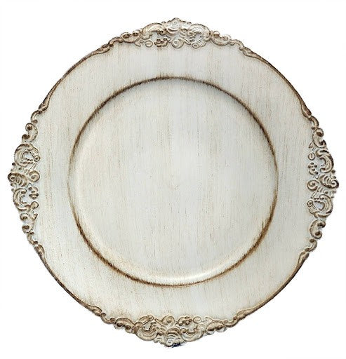 Vintage Embossed Baroque Charger